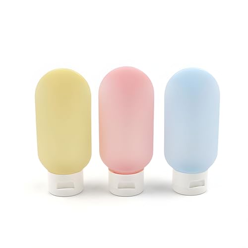 Hian Travel Bottles Set for Toiletries – Leak-Proof, Refillable Plastic Containers (60ml, Multicolor, Pack of 3) – Squeezable Bottles for Shampoo, Lotion, Cream & Travel Organizing - Image 1
