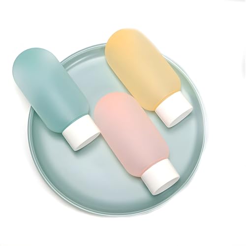 Hian Travel Bottles Set for Toiletries – Leak-Proof, Refillable Plastic Containers (60ml, Multicolor, Pack of 3) – Squeezable Bottles for Shampoo, Lotion, Cream & Travel Organizing - Image 3