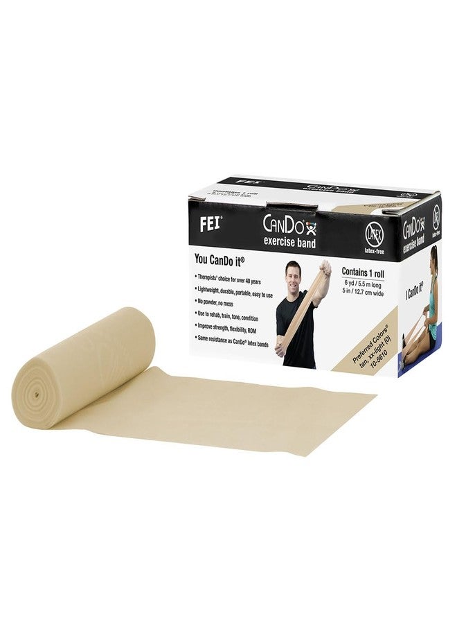 Cando 10-5610 Tan Latex-Free Exercise Band, XX-Light Resistance, 6 yd Length - Image 1
