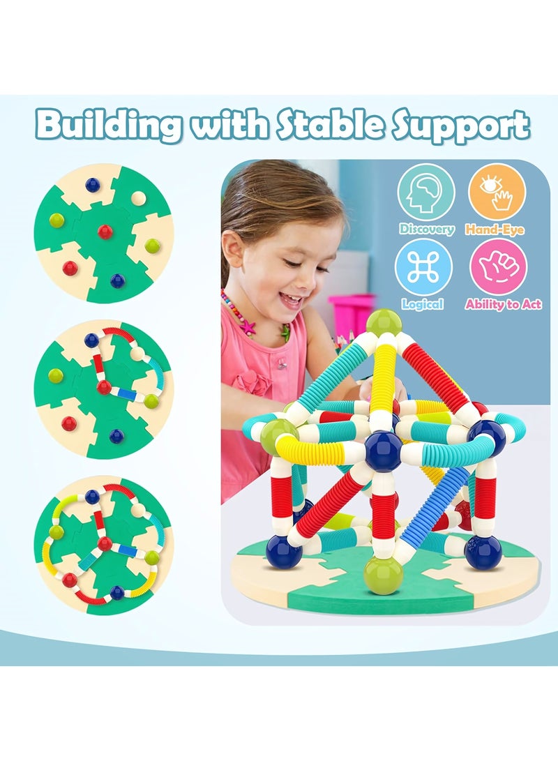 42 PCS Magnetic Building Toys for Kids, Soft Flexible Tube Sticks & Ball Creativity Game, Featuring Safe, Extra-Strong, 3D Development Kit for Preschool, Ideal Gift Set for Boys & Girls 3+ years - Image 5