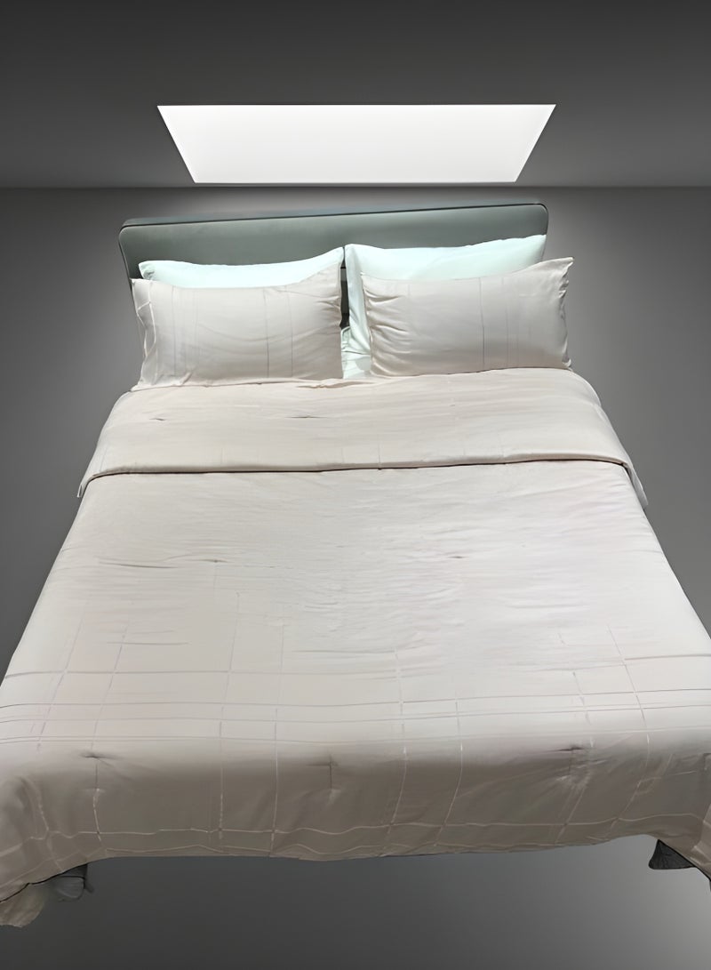 HOMETOPIA Hometopia 6-Piece King Size Comforter Set – Premium Satin-Finish Quilt 230×260 cm with Fitted Sheet & 4 Pillow Covers – Soft, Breathable, Hypoallergenic Bedding – Elegant Minimalist Design for Home & Hotel  - Image 2