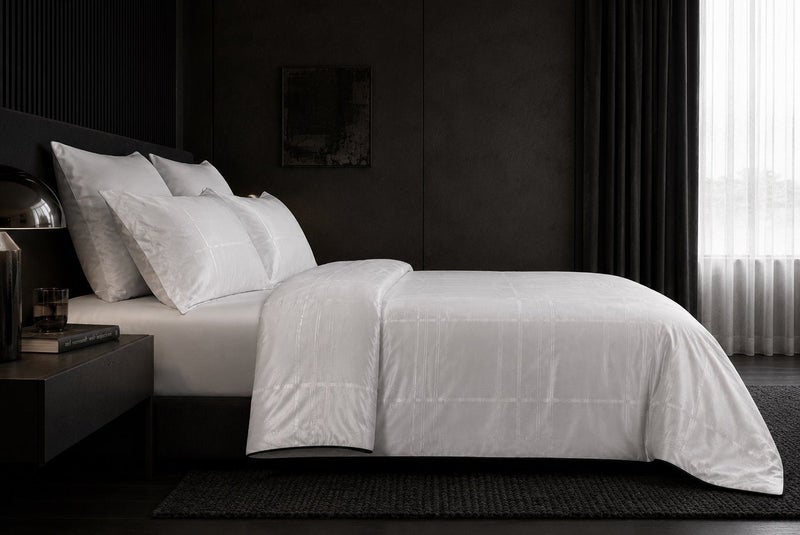HOMETOPIA Luxury Jacquard Comforter Set 6 PCS, Silk-Like Soft Bedding, Solid Color Elegant Design, King Size 264×229 cm, All-Season Hotel Style for AC Rooms - Image 4
