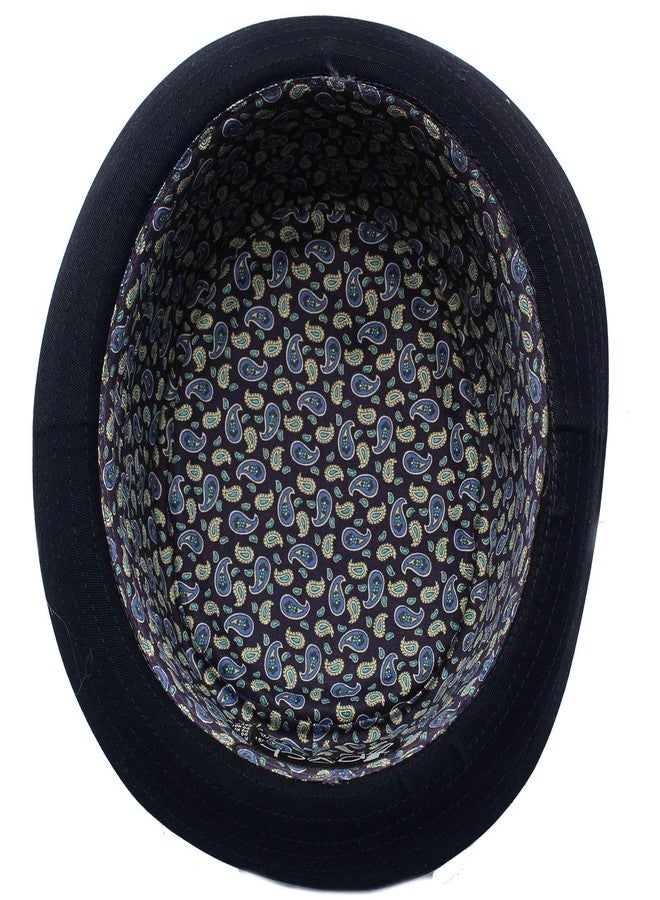 SK Hat shop Men's Everyday Cotton All Season Porkpie Boater Derby Fedora Sun (S/M, Navy) - Image 5