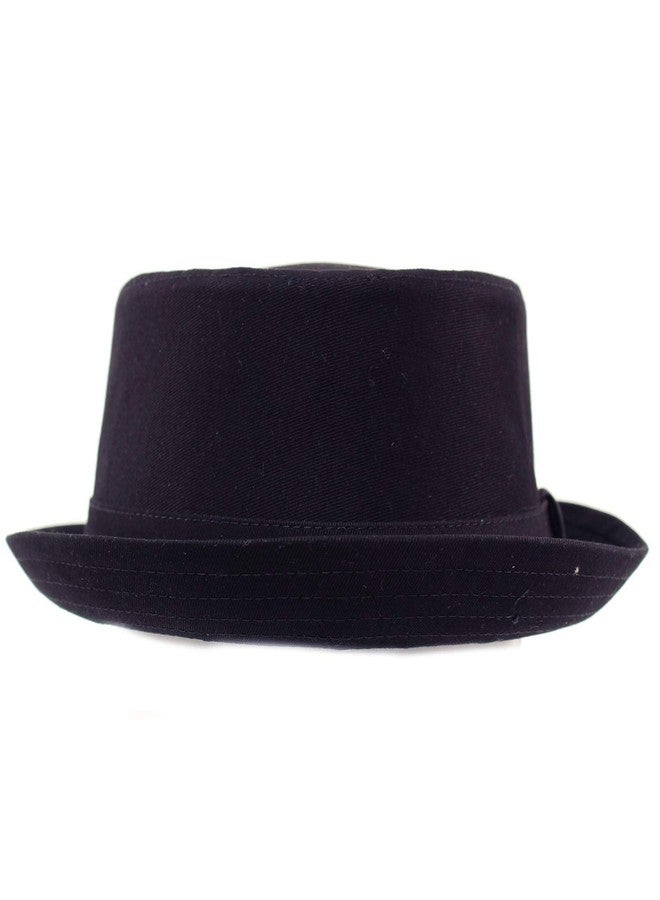 SK Hat shop Men's Everyday Cotton All Season Porkpie Boater Derby Fedora Sun (S/M, Navy) - Image 2