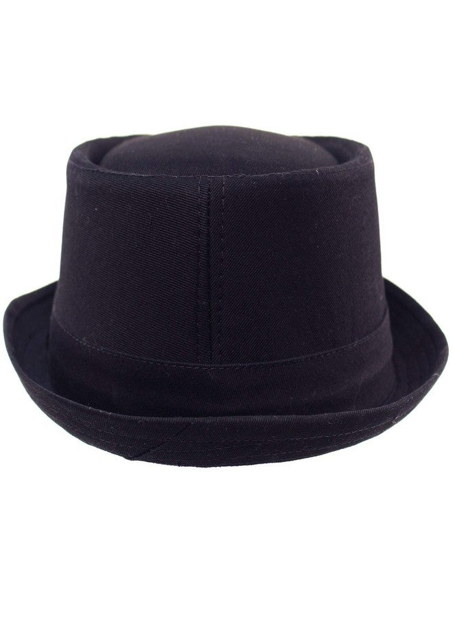 SK Hat shop Men's Everyday Cotton All Season Porkpie Boater Derby Fedora Sun (S/M, Navy) - Image 4