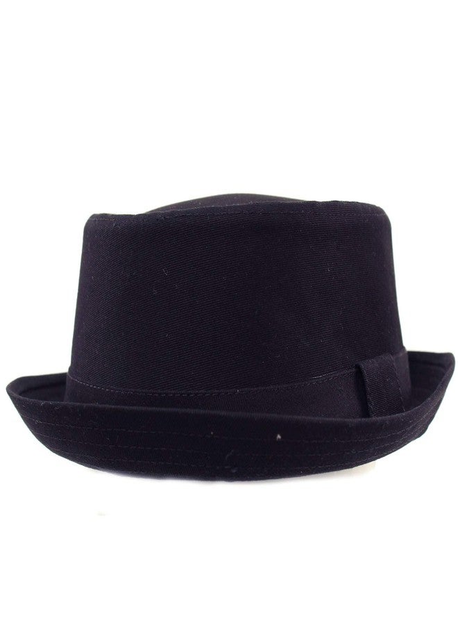 SK Hat shop Men's Everyday Cotton All Season Porkpie Boater Derby Fedora Sun (S/M, Navy) - Image 1
