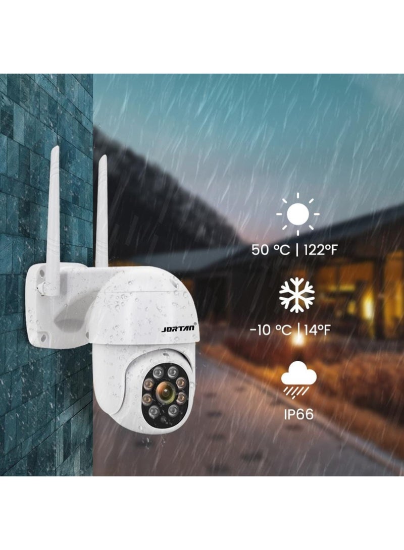 جورتان كاميرا مراقبة جورتان 1080 بكسل داخلية وخارجية مزودة بخاصية واي فاي، رؤية ليلية كاملة الألوان، محادثة ثنائية الاتجاه، كشف الحركة، مقاومة للماء IP66، كاميرا واي فاي للتحكم PTZ - Image 5