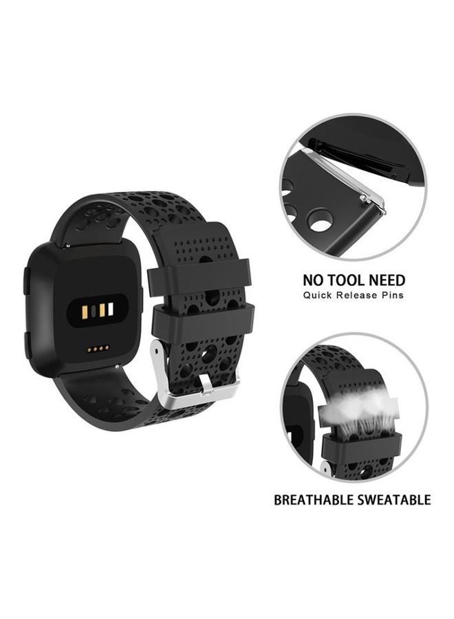 NIBEMINENT Smart Watch Venting Circle Hole Wrist Strap Watchband For Fitbit Versa Rose Red - Image 2