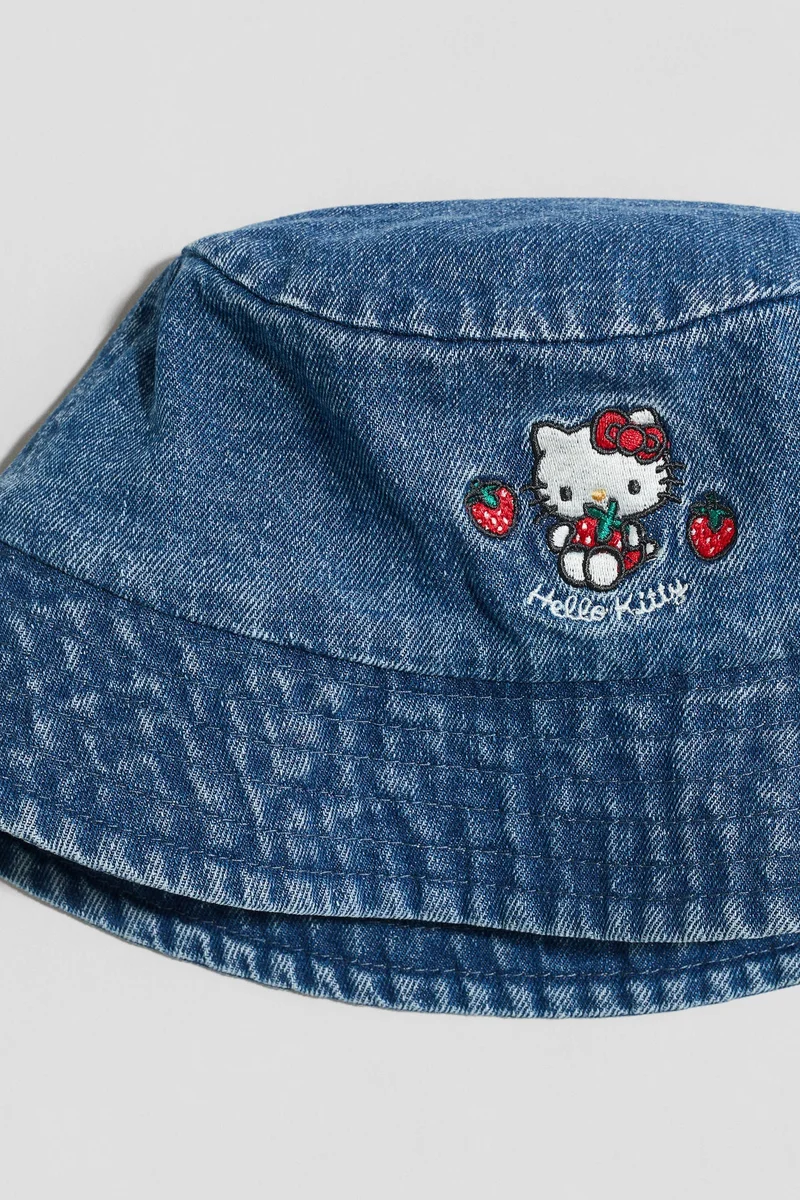H&M Embroidered denim bucket hat
