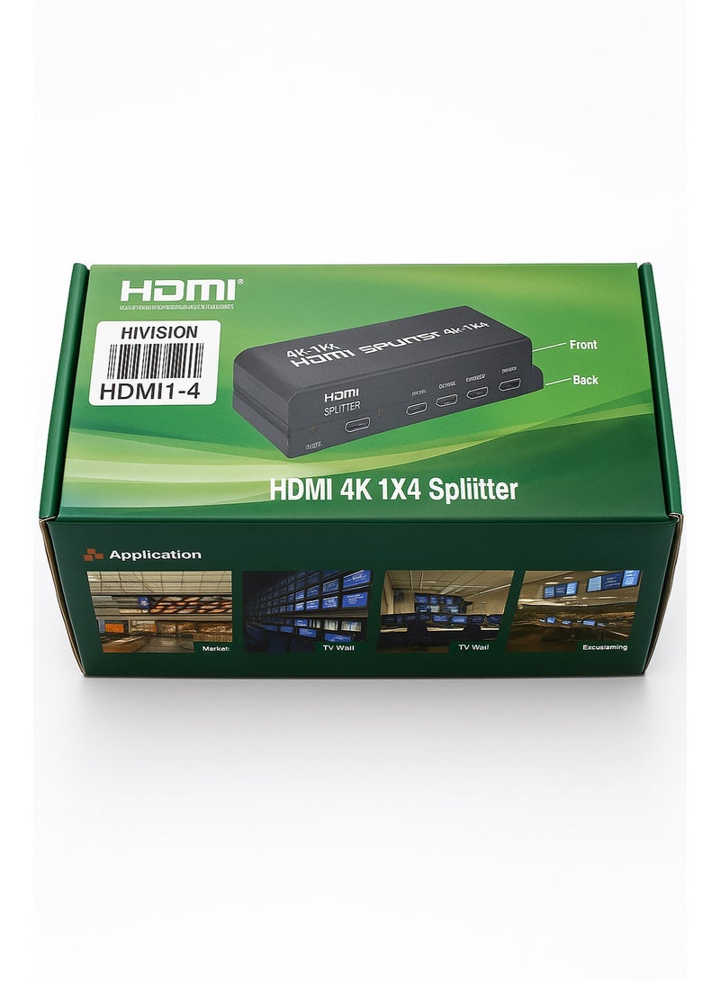 HDMI 1X4 Splitter – 4K Ultra HD | 1 HDMI Input to 4 HDMI Outputs - Image 2