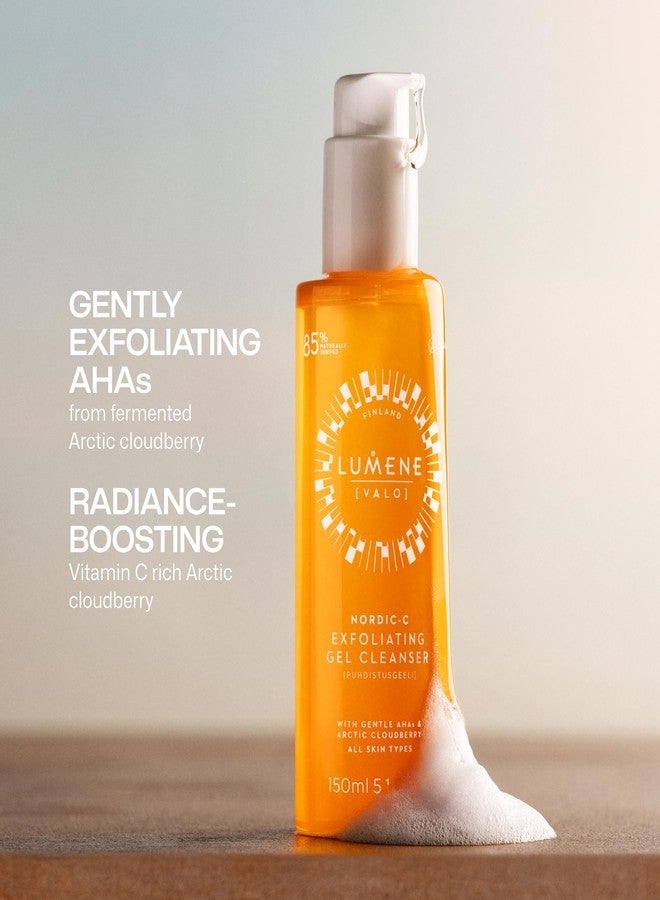 LUMENE Nordic-C [Valo] Exfoliating Gel Cleanser | Vitamin C & AHAs | Arctic Cloudberry Seed Extract | Removes Makeup & Impurities | Gentle Daily Exfoliation | Vegan & Upcycled Ingredients | 5.1 Fl.oz. - Image 2