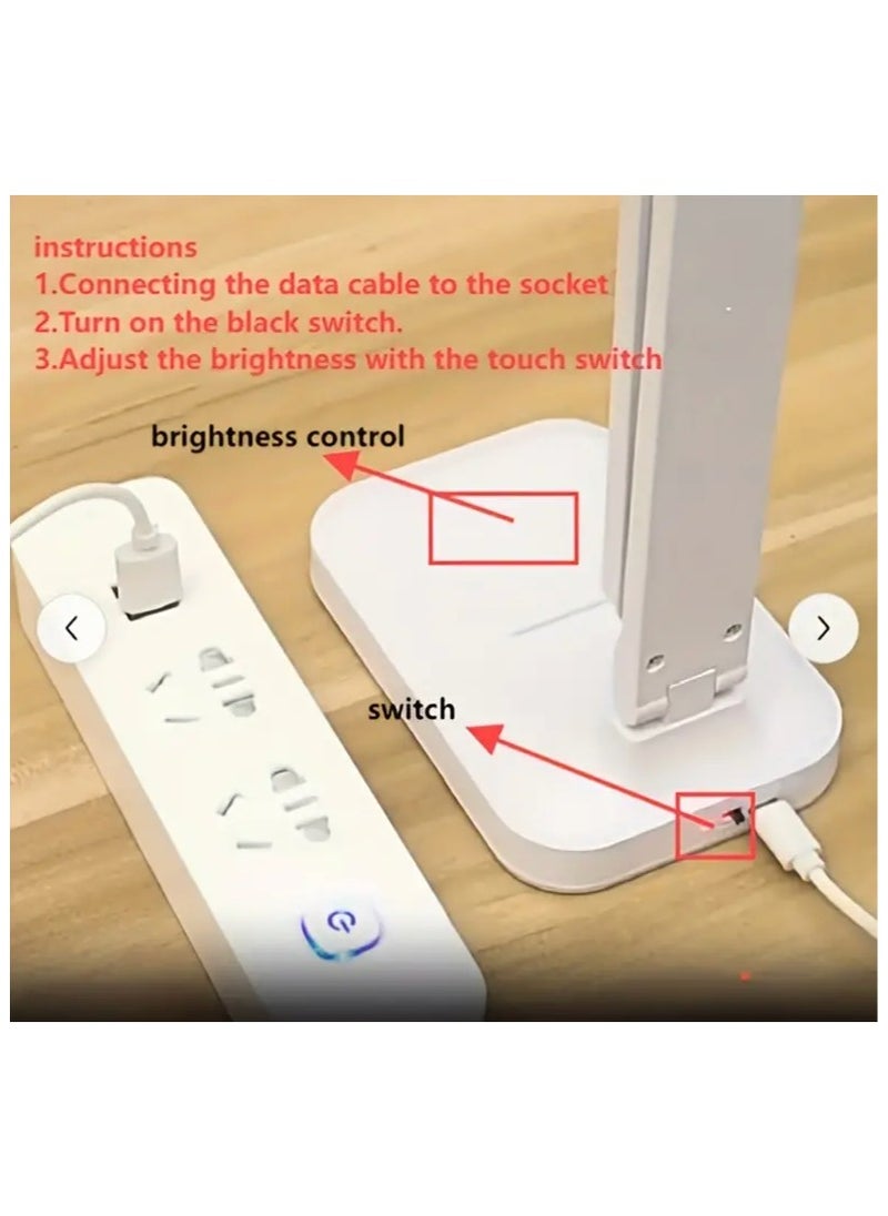 Generic - LED desk lamp. Rechargeable lamp. Eye-friendly lighting. Touch control lamp. Foldable design. USB lamp. Portable reading lamp. Adjustable brightness. LED technology lamp. Rechargeable lithium battery. Stylish desk lamp. Indoor lighting. Lightweight lamp. Eye care technology. Versatile lamp. - Image 1