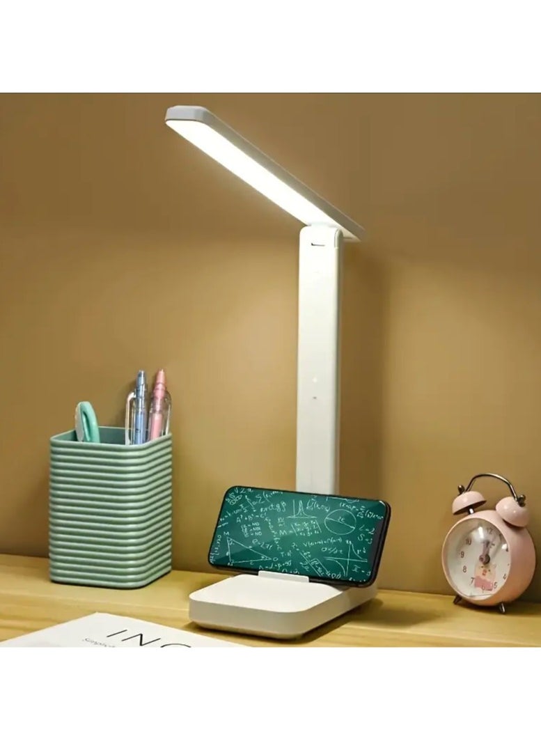 Generic - LED desk lamp. Rechargeable lamp. Eye-friendly lighting. Touch control lamp. Foldable design. USB lamp. Portable reading lamp. Adjustable brightness. LED technology lamp. Rechargeable lithium battery. Stylish desk lamp. Indoor lighting. Lightweight lamp. Eye care technology. Versatile lamp. - Image 1