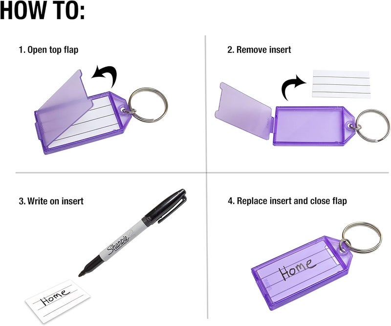 Lucky Line Multi-Color Key Tag Rack with 6 Tags - Organize Your Keys with Style - Image 4