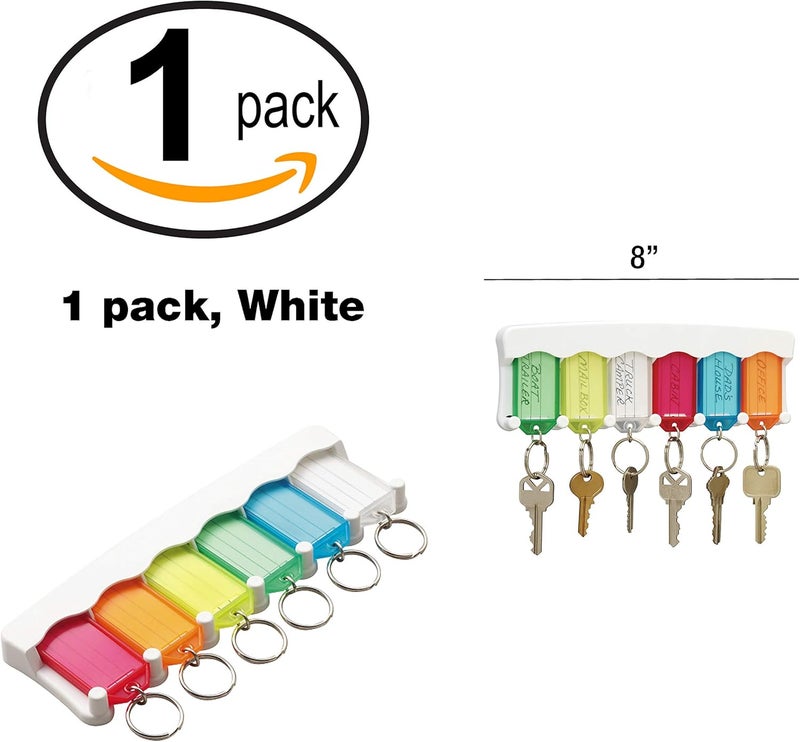 Lucky Line Multi-Color Key Tag Rack with 6 Tags - Organize Your Keys with Style - Image 3