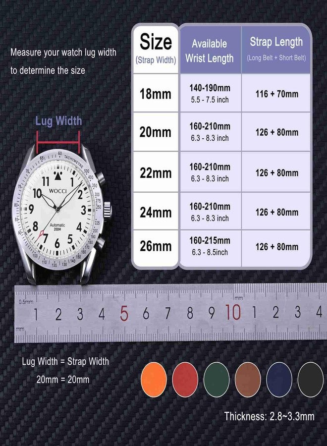 WOCCI 22mm Ventilated Watch Band for Men, FKM Rubber, Gold Buckle (Black) - Image 5