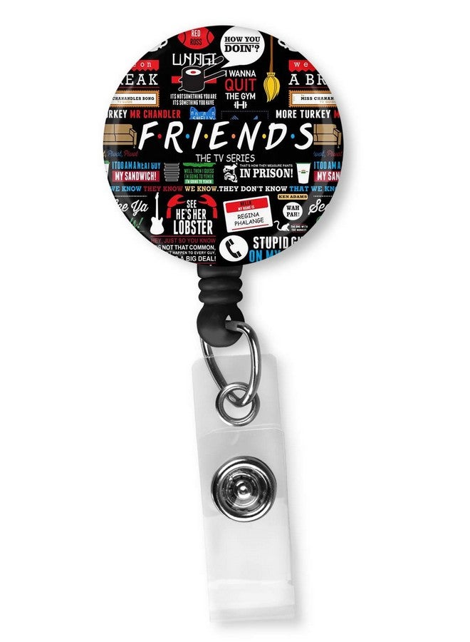 BOGZON Friends Tv Series Quotes Retractable Id Card Badge Holder With Alligator Clip, Name Nurse Decorative Badge Reel Clip On Card Holders - Image 2