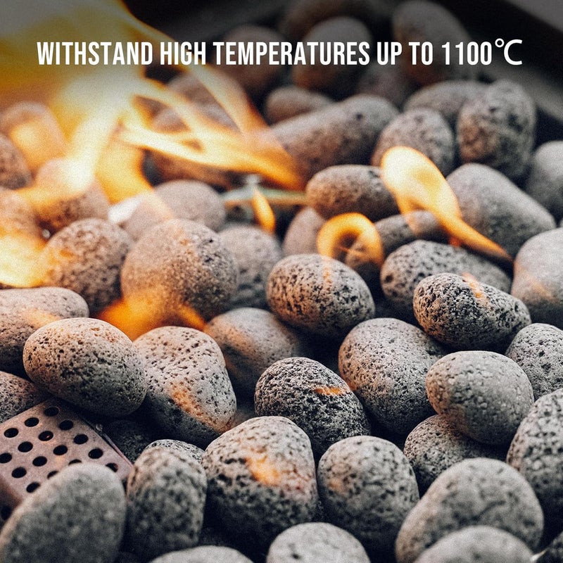 Skyflame Black Natural Tumbled Stones Round Lava Rock Pebbles for Indoor Outdoor Gas Fire Pit | Fireplaces | Garden Landscaping Decoration | Cultivation of Potted Plants | 10 Pounds | 1/2-1 Inch Size - Image 3