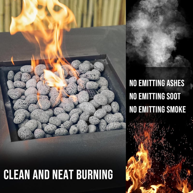 Skyflame Black Natural Tumbled Stones Round Lava Rock Pebbles for Indoor Outdoor Gas Fire Pit | Fireplaces | Garden Landscaping Decoration | Cultivation of Potted Plants | 10 Pounds | 1/2-1 Inch Size - Image 4