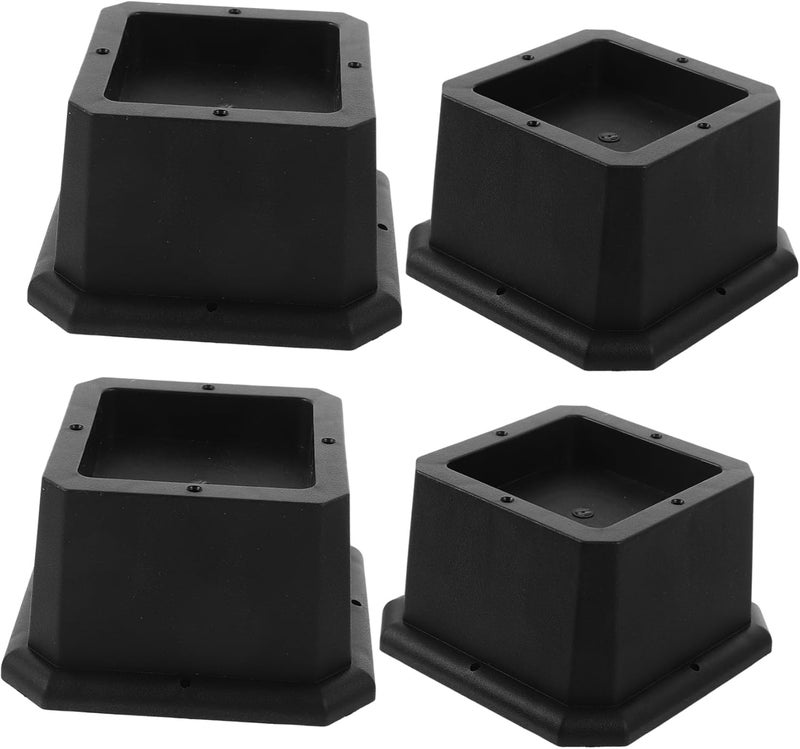 Generic 4pcs Adjustable Bed Risers Stackable Furniture Lifts for Sofa Table and Chair Heavy-Duty Rubber Non-Slip Pads for Stability and Floor Protection - Image 1