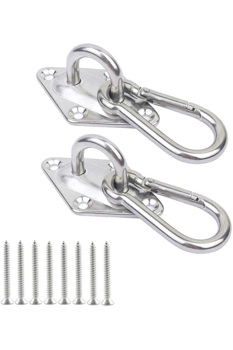 اليسا طقم تعليق أرجوحة شديد التحمل - خطافات تثبيت من الفولاذ المقاوم للصدأ للسقف والجدار مع ألواح عيون مبطنة لكراسي الأرجوحة وأشرعة التظليل - للاستخدام الداخلي والخارجي - Image 1