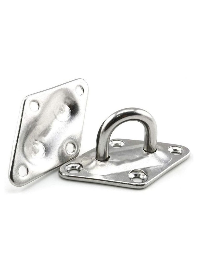 Alissa Heavy Duty Hammock Hanging Kit Pad Eye Plates Staple Ring Hook Ceiling Wall Mount Anchor Hooks Hanger for Swing Chair Suspension Shade Sail Hardware for Outdoor Indoor Activity (Stainless Steel)  - Image 5