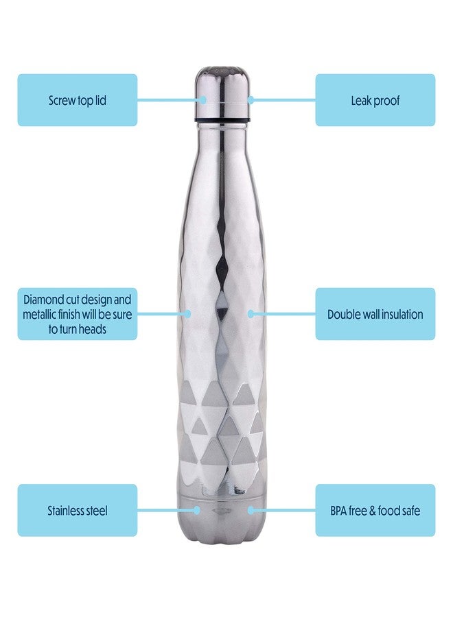Smash Stainless Steel Dual Wall Water Bottle 16.9 fl.oz - Diamond - Image 2