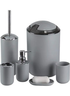 Accessories Set,6 Pcs Plastic Gift Set Toothbrush Holder,Toothbrush Cup,Soap Dispenser,Soap Dish,Toilet Brush Holder,Trash Can,Tumbler Straw Set Bathroom (Grey) - pzsku/Z078D986918F8E5E43E18Z/45/_/1692265655/fe48614d-5832-4d2b-963c-3d38df2ef7f9