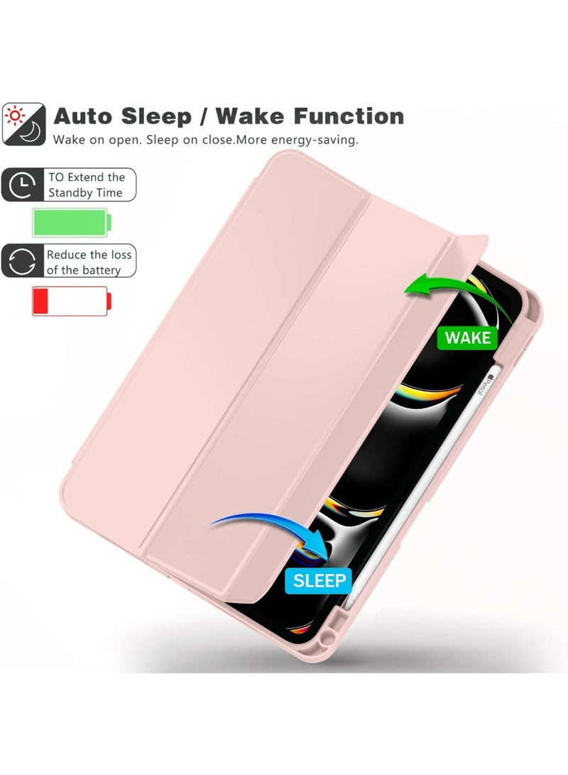 T I G O Case for iPad Pro 13 Inch Case M5 2025/ M4 2024, Smart Cover iPad Pro M5 M4 Case 13 Inch, Slim Trifold  Stand  Hard Shell Back, Supports Touch ID, Auto Wake/Sleep Pink - Image 5