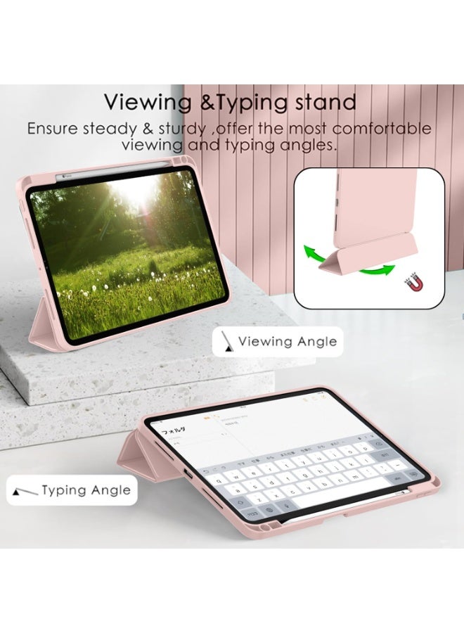 T I G O Case for iPad Pro 13 Inch Case M5 2025/ M4 2024, Smart Cover iPad Pro M5 M4 Case 13 Inch, Slim Trifold  Stand  Hard Shell Back, Supports Touch ID, Auto Wake/Sleep Pink - Image 4