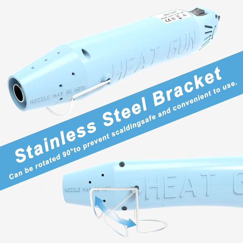 QST EXPRESS Heat Gun for Crafting, Mini Hot Air Gun Tool for Epoxy Resin, Shrunk Wrapping, Embossing, Electronics, Vinyl Wrap, Candle Making, Phone Repair & DIY - Blue - Image 4