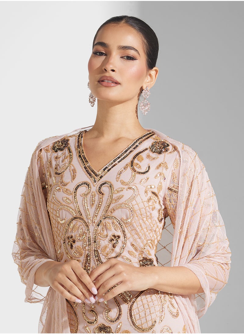 Frock and Frill Embroidered Overlay Dress  - Image 3