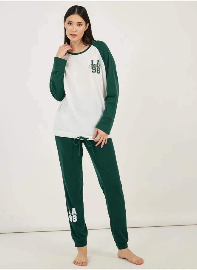 ستايلي LA98 Raglan Longline Sweatshirt & Leggings Set