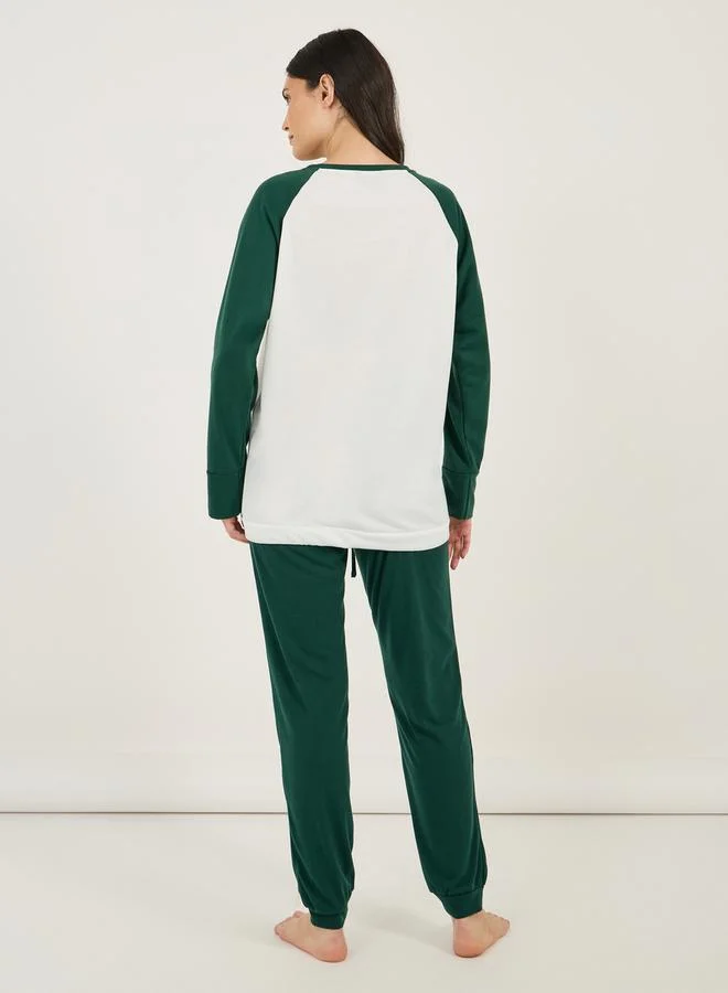 Styli LA98 Raglan Longline Sweatshirt & Leggings Set