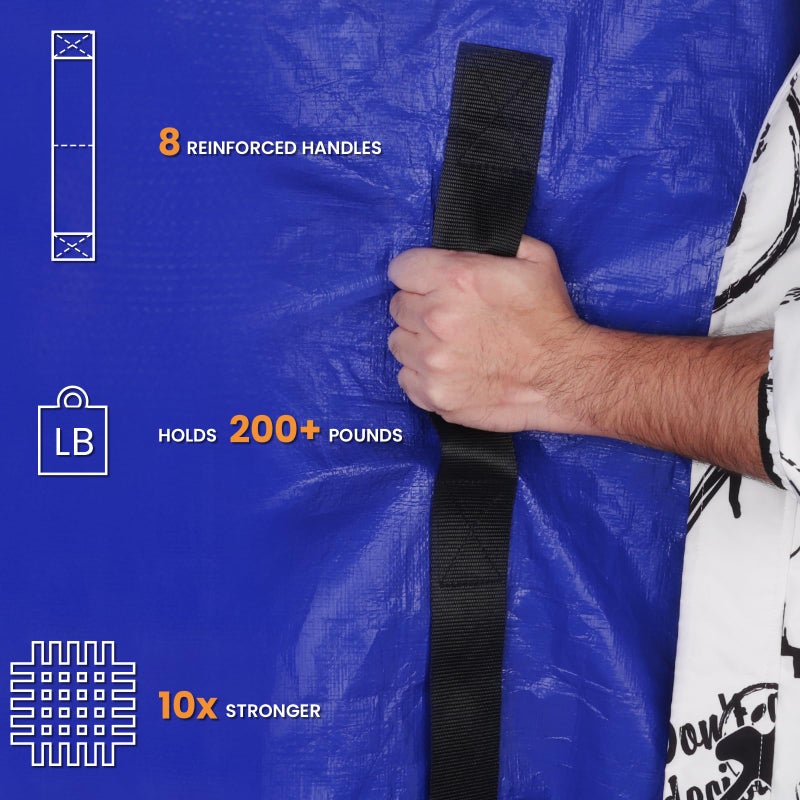 SaveAMatt Mattress Bags for Moving - Extra Thick & Durable Queen Mattress Cover for Moving - Reusable Waterproof Tarp Mattress Protector with Heavy Duty Handles (82â€™â€™x63â€™â€™x15â€™â€™ Queen Size) - Image 3