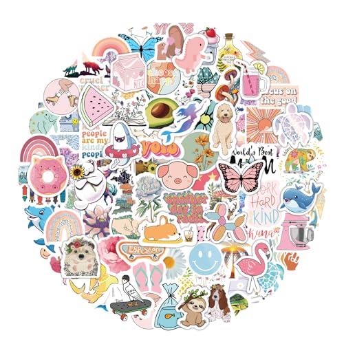 Eoaod 200Pcs Water Bottle Stickers for Kids Cute Stickers for Water Bottles Vinyl Waterproof Aesthetic Laptop Sticker Pack Classroom Prizes Skateboard for Kids Teens Girls Students Cute200pcs - Image 1