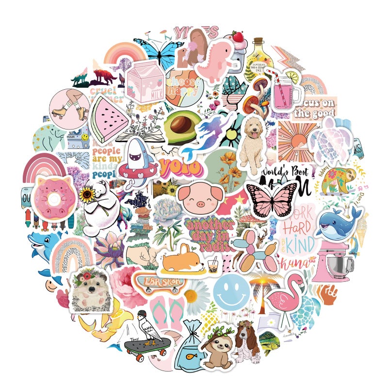 Eoaod 200Pcs Water Bottle Stickers for Kids Cute Stickers for Water Bottles Vinyl Waterproof Aesthetic Laptop Sticker Pack Classroom Prizes Skateboard for Kids Teens Girls Students Cute200pcs - Image 4