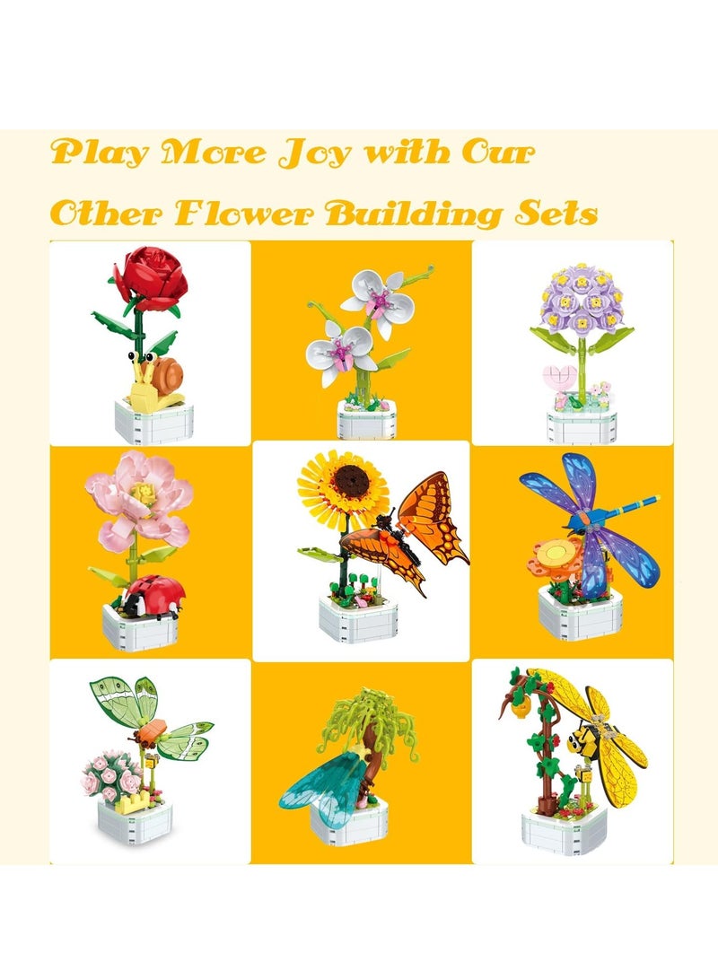 Educational Assembly Toys, Potted Plant Theme Building Block Toys, Creative Gift Desktop Ornaments Suitable For Children And Adults, Boys And Girls Over 3 Years Old (Cymbidium crystal flower pot 165 - Image 4