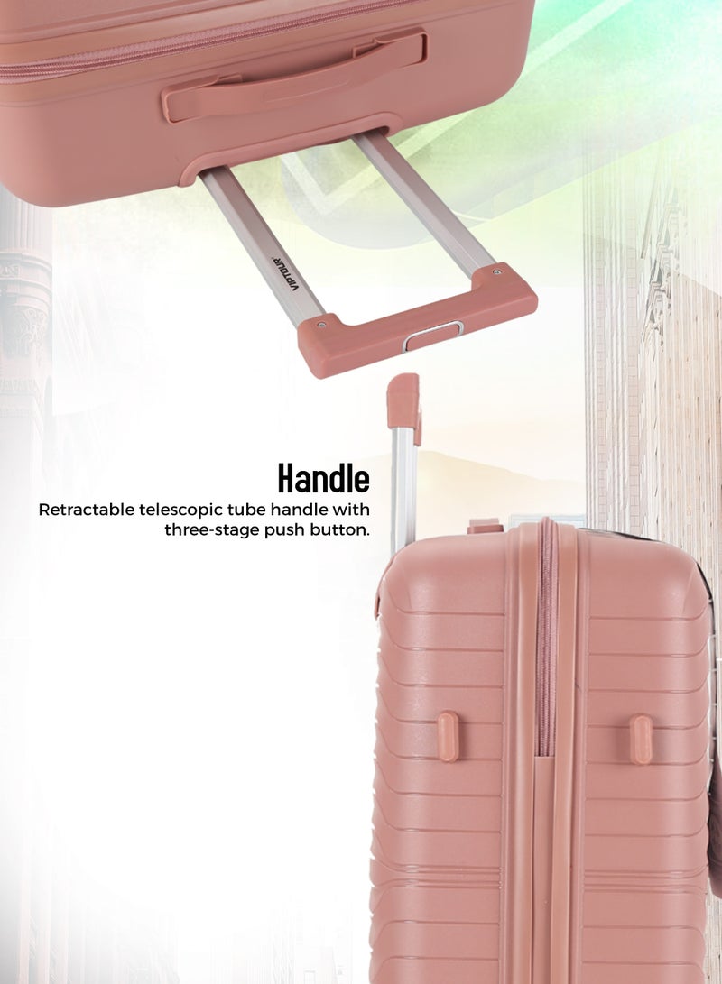 فيبتور طقم حقائب سفر بعجلات 3 قطع PP حقيبة جانبية صلبة بعجلات دوارة 360 درجة مع قفل TSA - Image 3