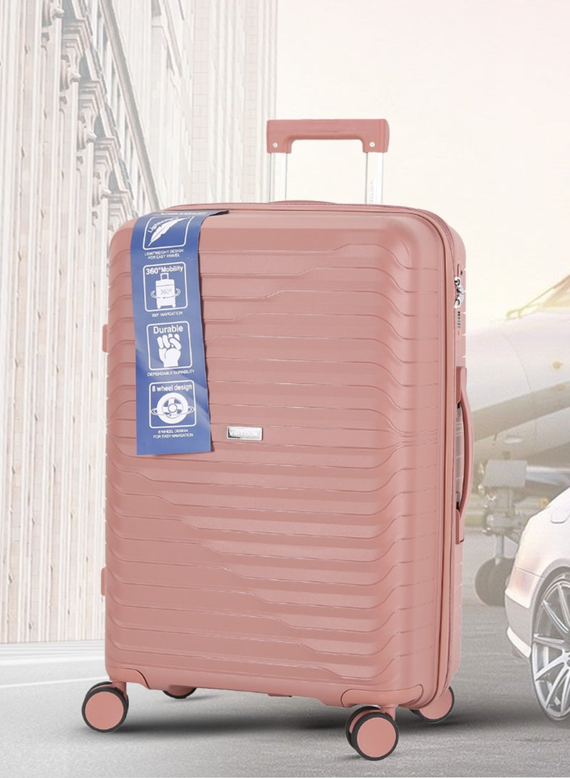 فيبتور طقم حقائب سفر بعجلات 3 قطع PP حقيبة جانبية صلبة بعجلات دوارة 360 درجة مع قفل TSA - Image 2