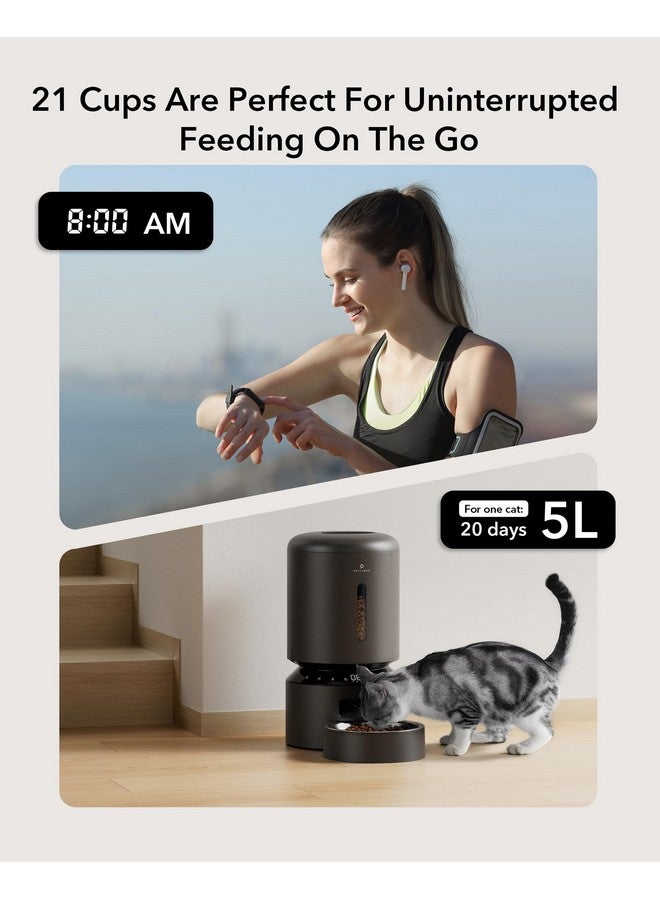 PETLIBRO PETLIBRO Automatic Cat Feeder, Automatic Dog Feeder with Freshness Preservation, 5L Timed Cat Feeders for Dry Food, Up to 6 Meals Per Day, Granary Pet Feeder for Cats/Dogs  - Image 2