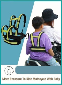 Children's Motorcycle Harness Seat Belt Adjustable Non-slip Protection Motorcycle's Strap and Passenger Safety Belts for Children, Boys & Girls