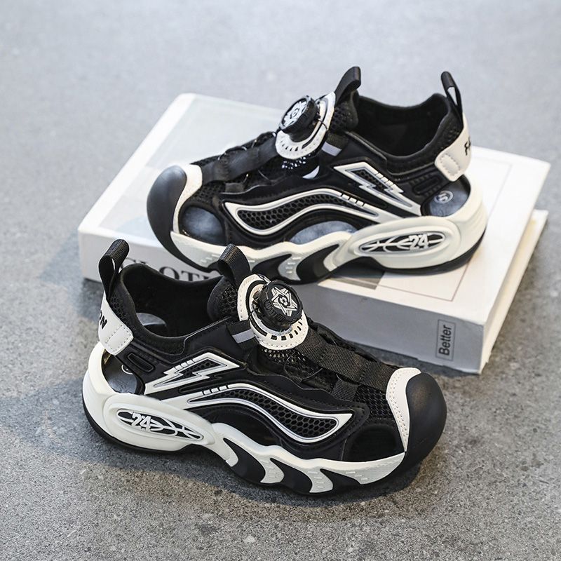 Boys' Baotou Sandals 2025 Children'S Rotating Button Sports Sandals Elementary School Casual Beach Shoes - Image 4