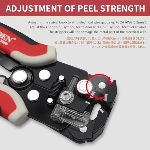 BOOSDEN Wire Stripper, Automatic Wire Strippers, 3-in-1 Wire Stripper Pliers with Wire Cutter Crimper, 10-24 AWG Wire Strippers Electrical - Image 4