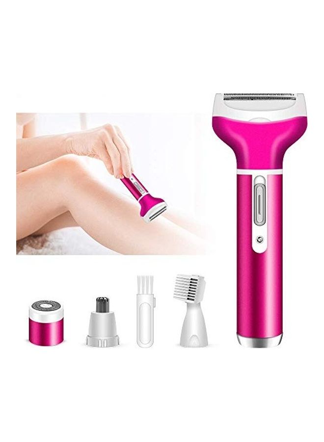 NIBEMINENT Electric Razor With 3 Trimmer And Brush Pink Shaver 3.93, (1.96x0.98), Eyebrow (1.96x0.78), Facial (0.98x0.98), Nose (1.18x0.78)inch - Image 1