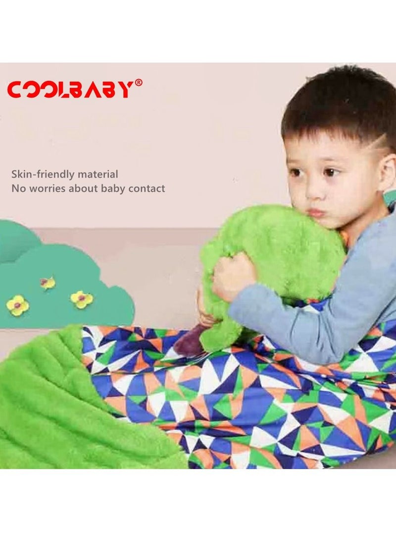 Cool Baby COOLBABY Kids Cartoon Lazy Warm Sleeping Bag, Foldable Cartoon Animal Sleeping Bag, Suitable for Children Playing and Camping - Image 2