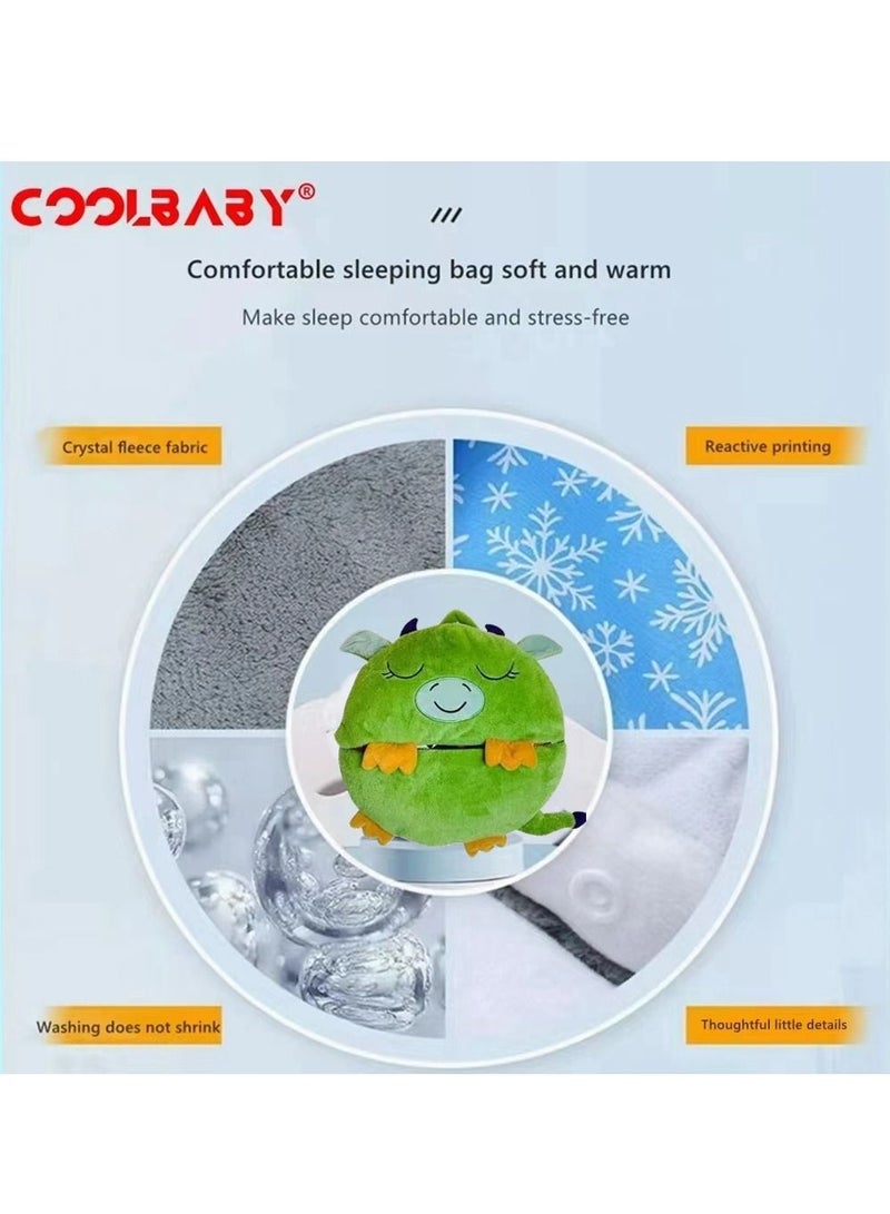 Cool Baby COOLBABY Kids Cartoon Lazy Warm Sleeping Bag, Foldable Cartoon Animal Sleeping Bag, Suitable for Children Playing and Camping - Image 5