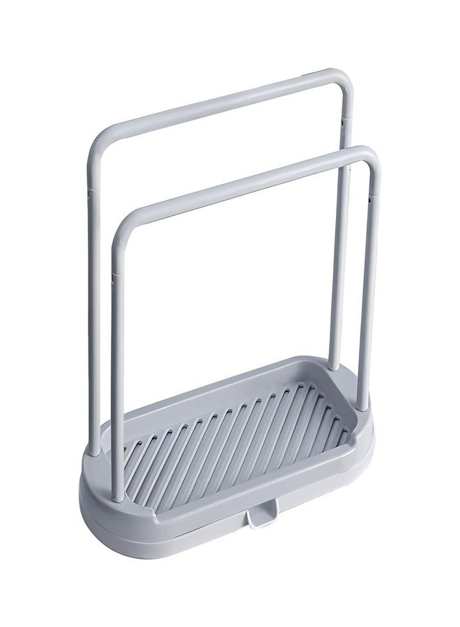 Anphly Kitchen Cloth Rack, Double-Layer Dish Washing and Cleaning Cloth Drain Rack, Sink, Countertop Sponge Steel Wire Ball Storage, Gray, 1 Pcs - Image 1