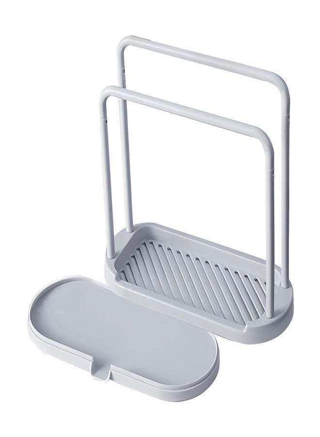 Anphly Kitchen Cloth Rack, Double-Layer Dish Washing and Cleaning Cloth Drain Rack, Sink, Countertop Sponge Steel Wire Ball Storage, Gray, 1 Pcs - Image 4