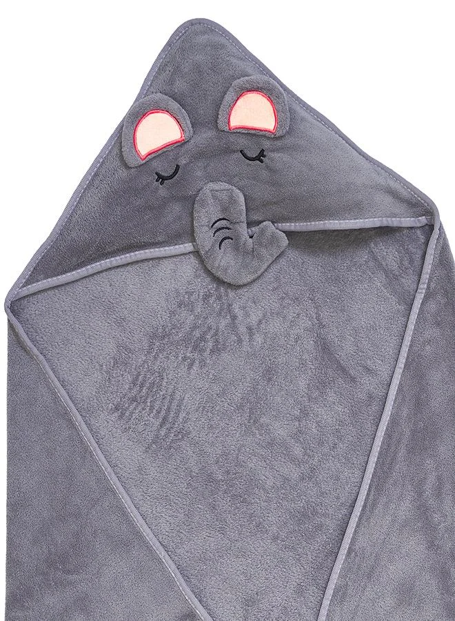 babyqlo Grey Elephant Hooded Towel for Kids